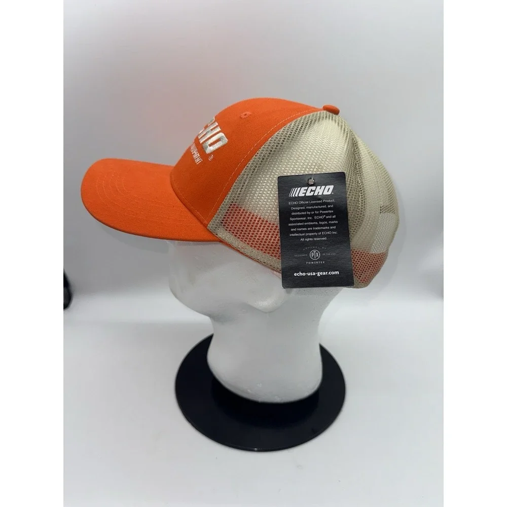 ECHO Men's Hat Cap Outdoor Power Equipment Snapback Adjustable Orange NEW NWT